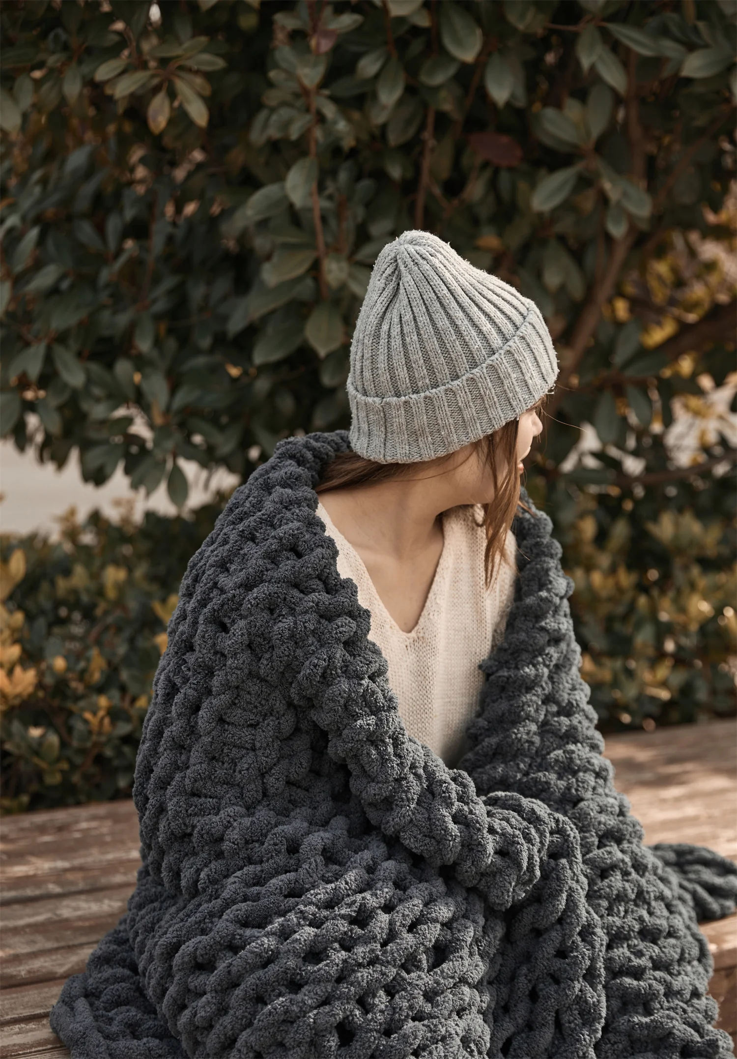 Handmade Chunky Knitted Blanke - đánh giá và giá Throw Blanket Chunky Knit
