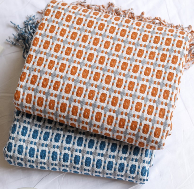 Mustard Yellow Nordic Knitted  - đánh giá và giá Throw Blanket Chunky Knit