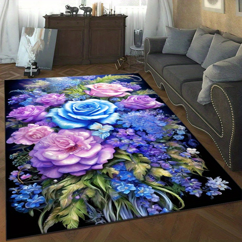 Floral rug with blue and purpl - đánh giá và giá Your Home Textiles
