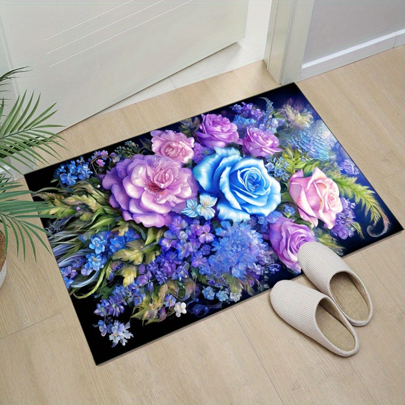 Floral rug with blue and purpl - đánh giá và giá Your Home Textiles